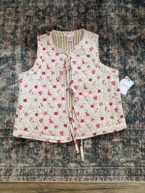 Quilted floral vest